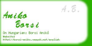 aniko borsi business card